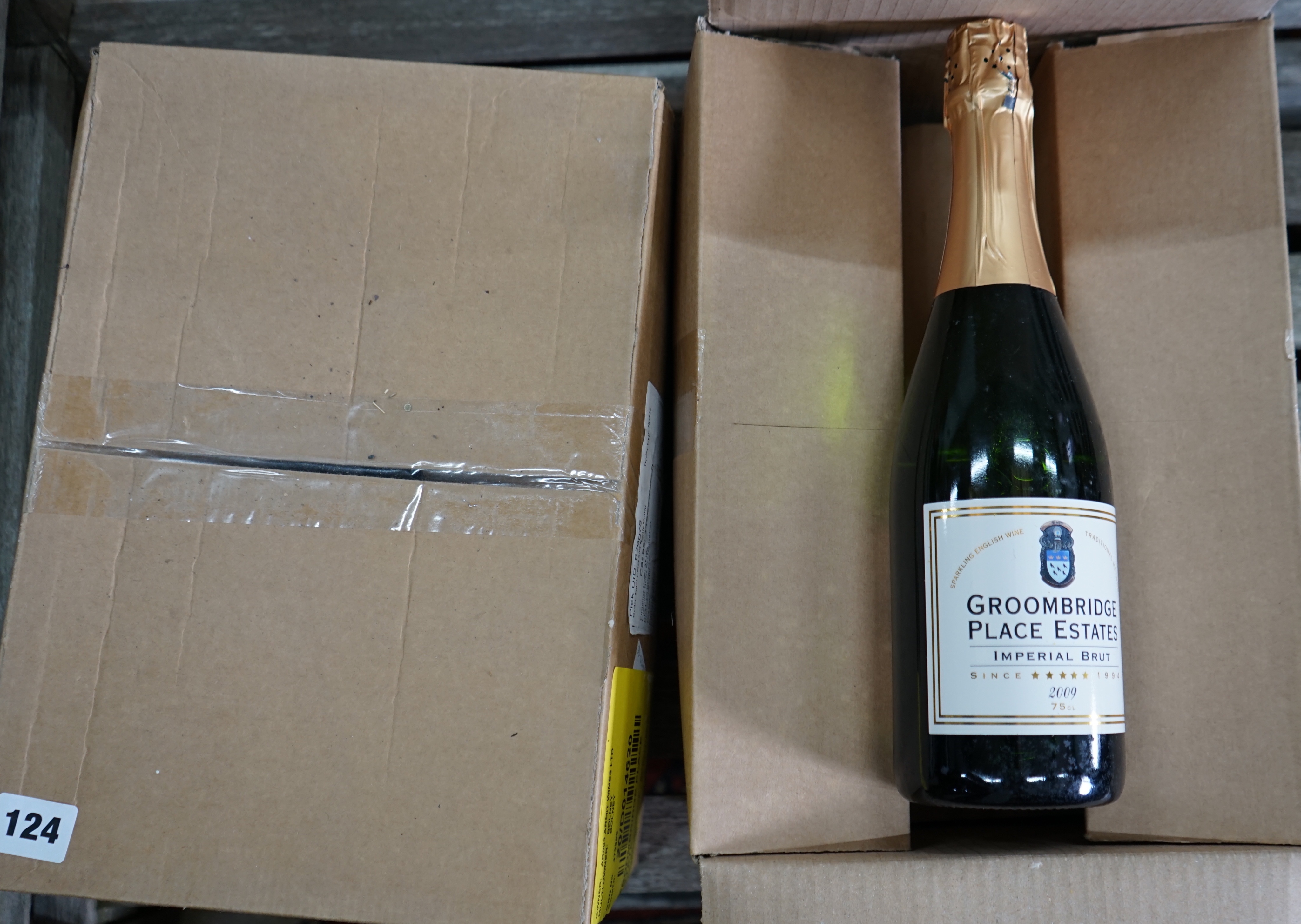Twelve bottles of Groombridge Place Estate Imperial Brut 2009 English sparkling wine